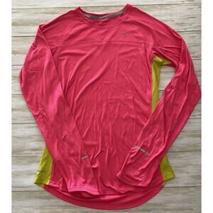NIKE Running Womens Size S Pink Miler Dri-Fit Long Sleeve Shirt